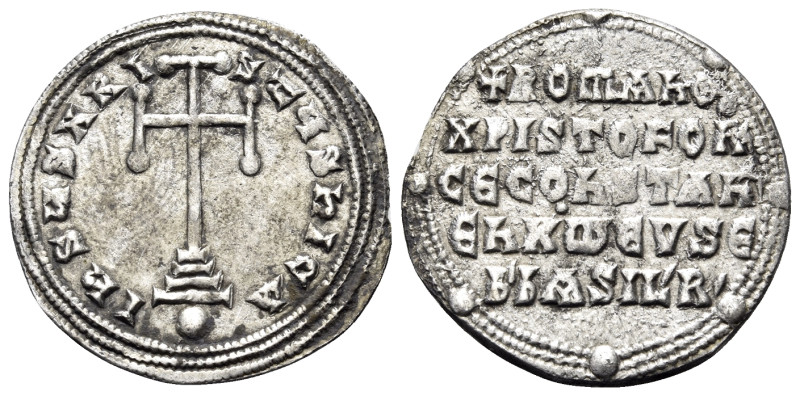 Constantine VII Porphyrogenitus, with Romanus I and Christopher, 913-959. Miliar...