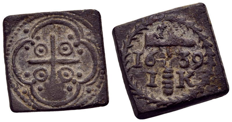 LOW COUNTRIES. Amsterdam. 1623 - 1645. (Bronze, 15 x 15 mm, 2.95 g), coin weight...
