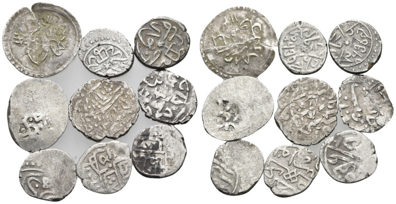 ISLAMIC. Circa 13th-14th century. (Silver, 5.25 g). Lot of Nine (9) Islamic peri...