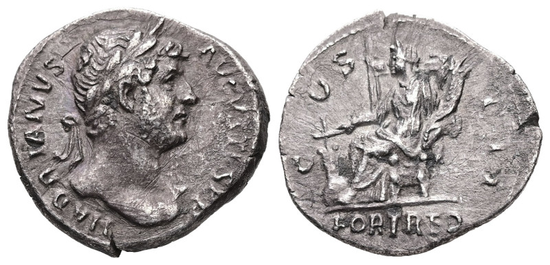 Hadrian, AD 117-138. AR, Denarius. 2.94 g. 17.70 mm. Rome.
Obv: HADRIANVS AVGVST...