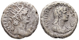 Egypt, Alexandria. Nero, AD 63/4. BL, Tetradrachm. 12.58 g. 23.24 mm.
Obv: ΝΕΡΩ ΚΛΑΥ [ΚΑΙΣ ΣΕΒ ΓΕΡ ΑΥ]. Radiate head of Nero, right.
Rev: ΠΟΠΠΑΙΑ ΣΕ[Β...