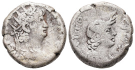 Egypt, Alexandria. Nero, AD 65/6. BL, Tetradrachm. 12.87 g. 22.70 mm.
Obv: [ΝΕΡΩ ΚΛΑΥ ΚΑΙΣ ΣΕΒ ΓΕΡ]. Radiate bust of Nero with aegis, right.
Rev: ΑΥΤΟ...