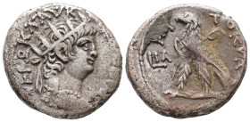 Egypt, Alexandria. Nero, AD 64/5. BL, Tetradrachm. 13.01 g. 25.07 mm.
Obv: ΝΕΡΩ ΚΛΑΥ Κ[ΑΙΣ ΣΕΒ ΓΕΡ]. Radiate head of Nero, right.
Rev: [ΑΥ]ΤΟΚΡΑ, LΙΑ....