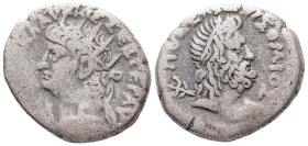 Egypt, Alexandria. Nero, AD 67/68. BL, Tetradrachm. 13.01 g. 26.82 mm.
Obv: [ΝΕΡΩ] ΚΛΑΥ ΚΑΙΣ ΣΕΒ ΓΕΡ ΑΥ, [...]. Radiate bust of Nero with aegis, left....