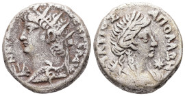 Egypt, Alexandria. Nero, LΙΔ = year 14 (AD 67/8) BL, Tetradrachm. 13.18 g. 23.74 mm.
Obv: [ΝΕΡΩ ΚΛΑΥ ΚΑΙΣ ΣΕΒ ΓΕΡ ΑΥ], L ΙΔ. Radiate bust of Nero with...