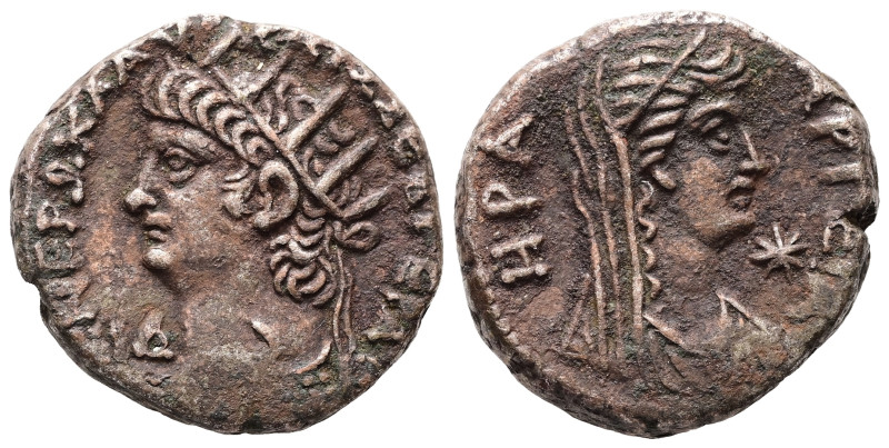 Egypt, Alexandria. Nero, LΙΔ = year 14 (AD 67/8). BL, Tetradrachm. 13.44 g. 23.6...