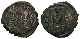 Leo III 'the Isaurian' and Constantine V, AD 717-741. AE, Follis. 5.71 g. 25.08 mm. Constantinople.