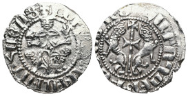 Armania. Levon I, AD 1198-1219. AR, Tram. 2.70 g. 21.43 mm. 
Obv: ԼԵԻՈՆ ԹԱԳԱԻՈՐ ՀԱՅՈՑ. (Translation: Levon King of the Armenians). King seated on thro...