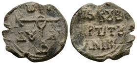 PB Byzantine lead seal. 10.19 g. 29.03 mm.