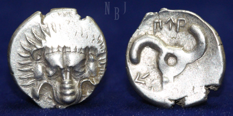 Dynasts of Lycia: Perikle (c. 380-360 B.C.), Silver 1/3 Stater. Lion's scalp fac...