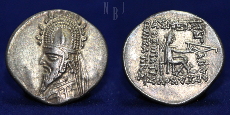 KINGS of PARTHIA: Sinatruces. 93/2-70/69 BC. AR Drachm. Ekbatana mint. Bust left...