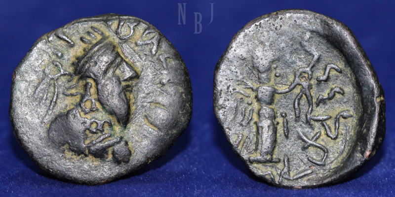 INDO-PARTHIANS: Gondopharid Dynasty. Gondophares. Circa 40-5 BC. AE Tetradrachm,...