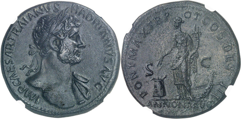 EMPIRE ROMAIN - ROMAN
Hadrien (117-138). Sesterce 118, Rome.
Av. IMP CAESAR TRAI...