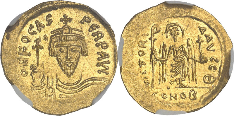 EMPIRE BYZANTIN - BYZANTINE
Phocas (602-610). Solidus ND (607-610), Constantinop...