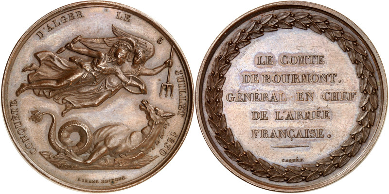 ALGÉRIE - ALGERIA
Charles X (1824-1830). Médaille, conquête d’Alger, le comte de...