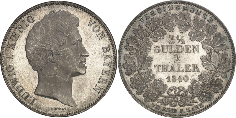 ALLEMAGNE - GERMANY
Bavière, Louis Ier (1825-1848). Double thaler (3 1/2 florins...