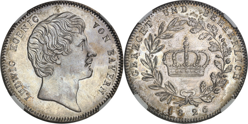 ALLEMAGNE - GERMANY
Bavière, Louis Ier (1825-1848). Thaler à la couronne (kronen...