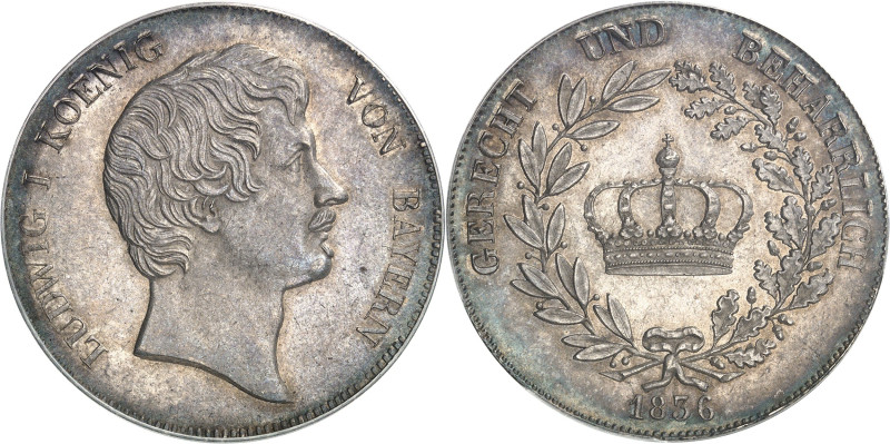 ALLEMAGNE - GERMANY
Bavière, Louis Ier (1825-1848). Thaler à la couronne (kronen...