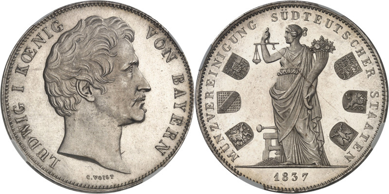 ALLEMAGNE - GERMANY
Bavière, Louis Ier (1825-1848). Double thaler historique, un...