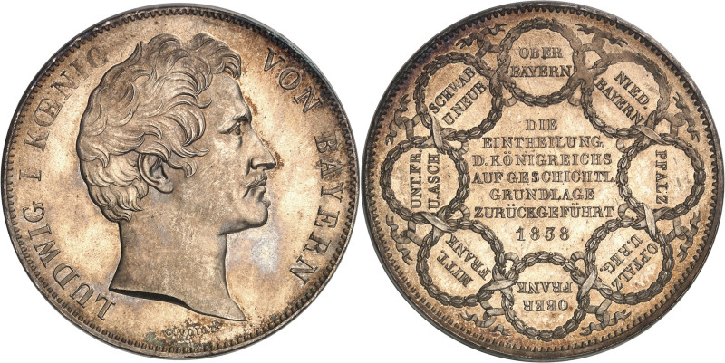 ALLEMAGNE - GERMANY
Bavière, Louis Ier (1825-1848). Double thaler historique, ré...