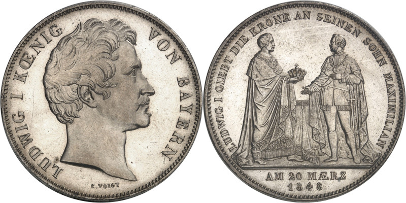 ALLEMAGNE - GERMANY
Bavière, Louis Ier (1825-1848). Double thaler historique, ab...