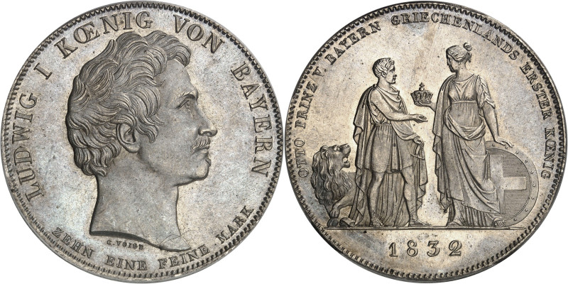 ALLEMAGNE - GERMANY
Bavière, Louis Ier (1825-1848). Thaler historique, avènement...