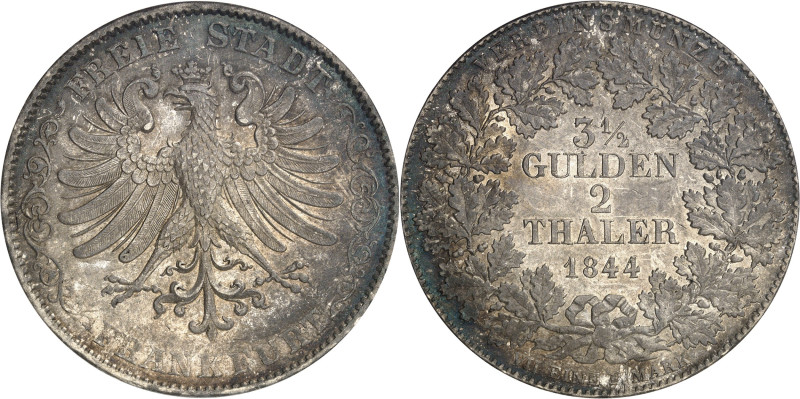 ALLEMAGNE - GERMANY
Francfort (ville libre de). 2 thalers ou 3 1/2 florins 1844,...