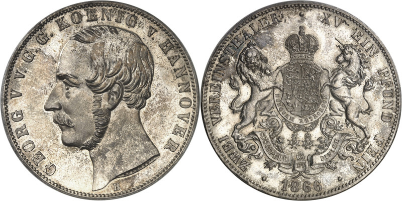 ALLEMAGNE - GERMANY
Hanovre (royaume de), Georges V (1851-1866). Double thaler (...