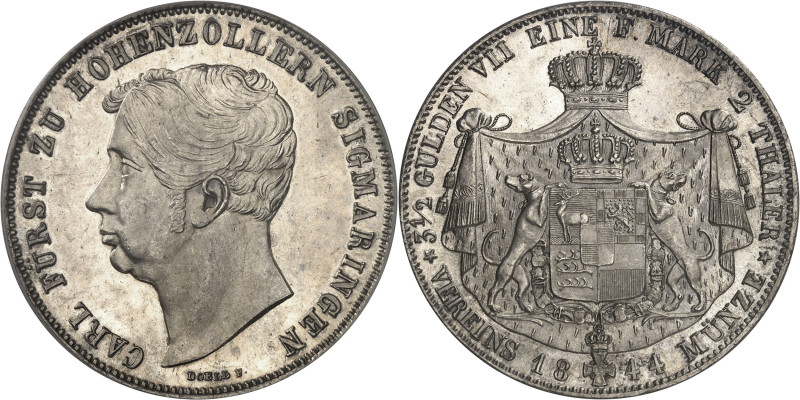 ALLEMAGNE - GERMANY
Hohenzollern-Sigmaringen, Charles (1831-1848). Double thaler...