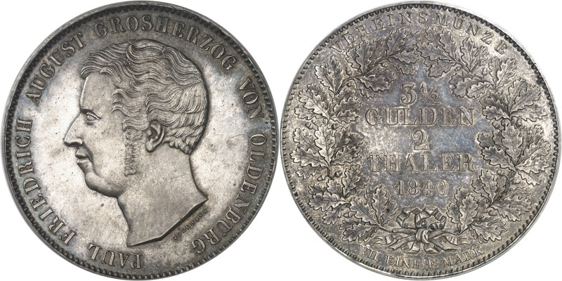 ALLEMAGNE - GERMANY
Oldenburg, Paul Frédéric Auguste (1829-1853). Double thaler ...