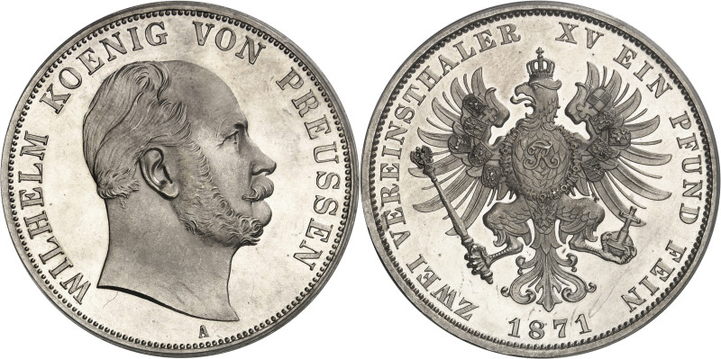 ALLEMAGNE - GERMANY
Prusse, Guillaume Ier (1861-1888). Double thaler (3 1/2 flor...