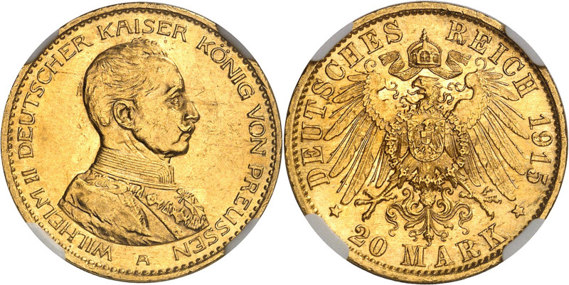 ALLEMAGNE - GERMANY
Prusse, Guillaume II (1888-1918). 20 mark 1915, A, Berlin.
A...