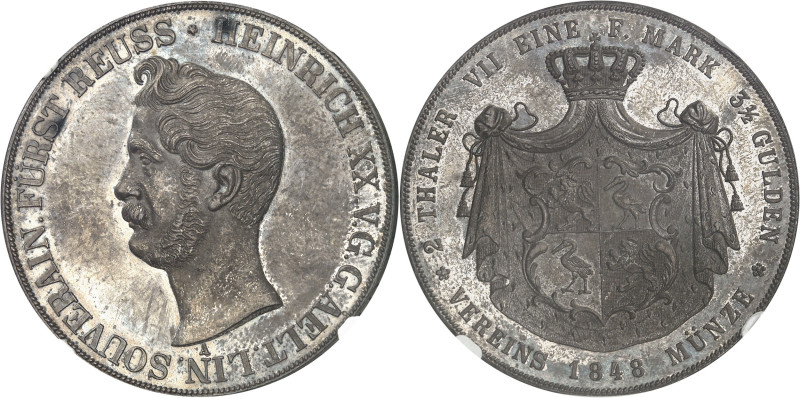 ALLEMAGNE - GERMANY
Reuss-Obergreiz (banche aînée), Henri XX (1836-1859). Double...