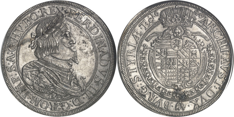 AUTRICHE - AUSTRIA
Ferdinand III (1637-1657). Thaler 1646, Graz.
Av. + FERDINADV...