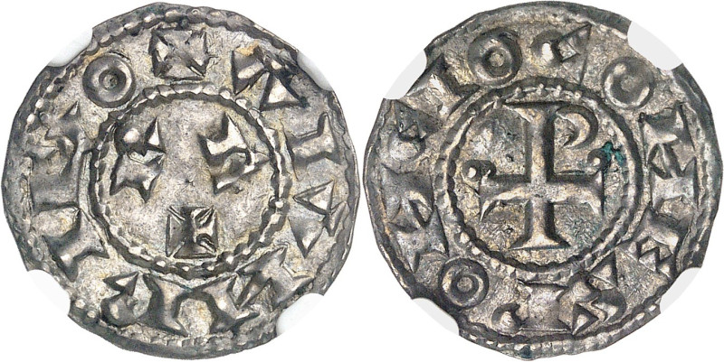 FRANCE / CAPÉTIENS - FRANCE / ROYAL
Henri Ier (1031-1060). Denier avec le comte ...