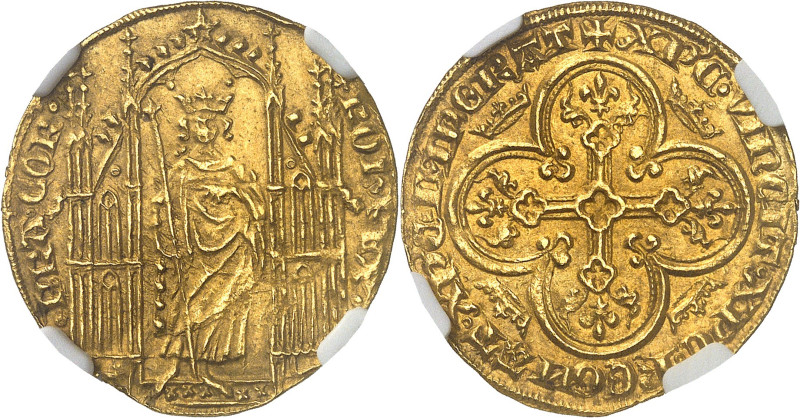 FRANCE / CAPÉTIENS - FRANCE / ROYAL
Charles IV (1322-1328). Royal d’or, différen...