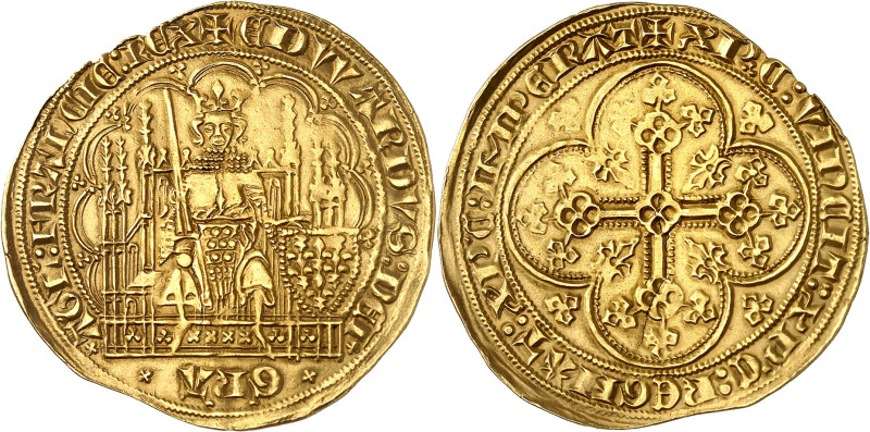 FRANCE / CAPÉTIENS - FRANCE / ROYAL
Édouard III (1337-1360). Écu d’or à la chais...