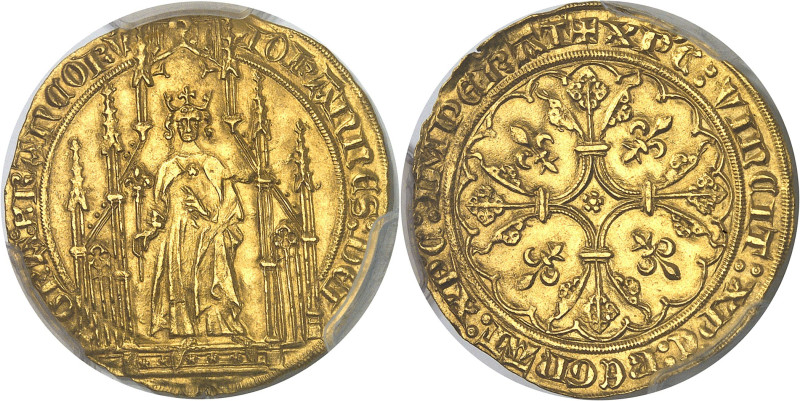 FRANCE / CAPÉTIENS - FRANCE / ROYAL
Jean II le Bon (1350-1364). Royal d’or, 1ère...