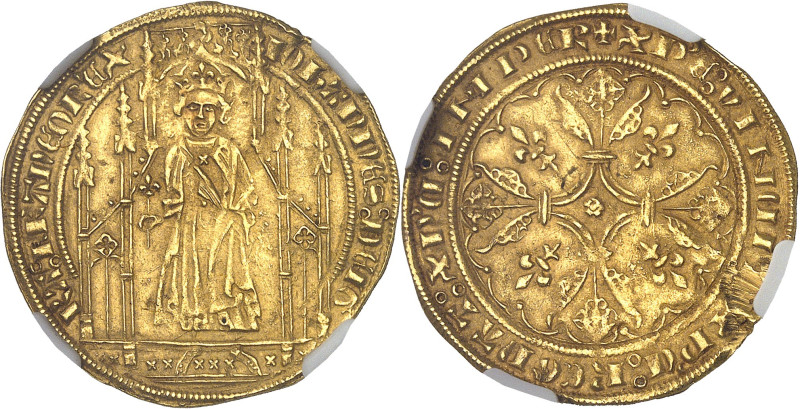 FRANCE / CAPÉTIENS - FRANCE / ROYAL
Jean II le Bon (1350-1364). Royal d’or, 1ère...