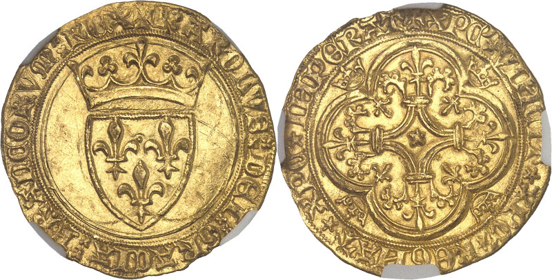 FRANCE / CAPÉTIENS - FRANCE / ROYAL
Charles VI (1380-1422). Écu d’or à la couron...