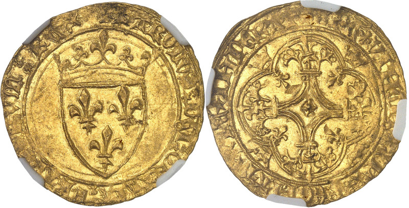 FRANCE / CAPÉTIENS - FRANCE / ROYAL
Charles VI (1380-1422). Écu d’or à la couron...