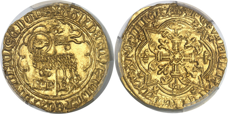 FRANCE / CAPÉTIENS - FRANCE / ROYAL
Charles VI (1380-1422). Agnel d’or, 2e émiss...