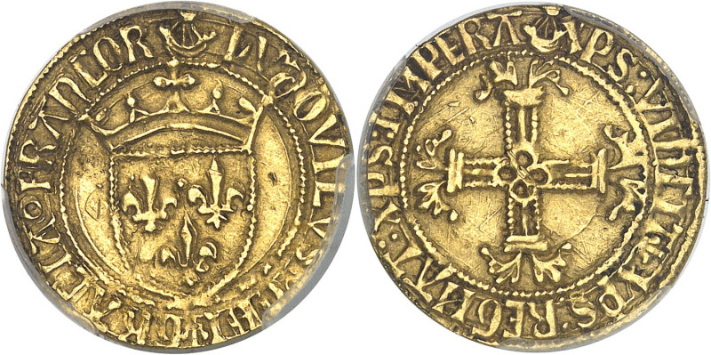 FRANCE / CAPÉTIENS - FRANCE / ROYAL
Louis XI (1461-1483). Demi-écu d’or à la cou...