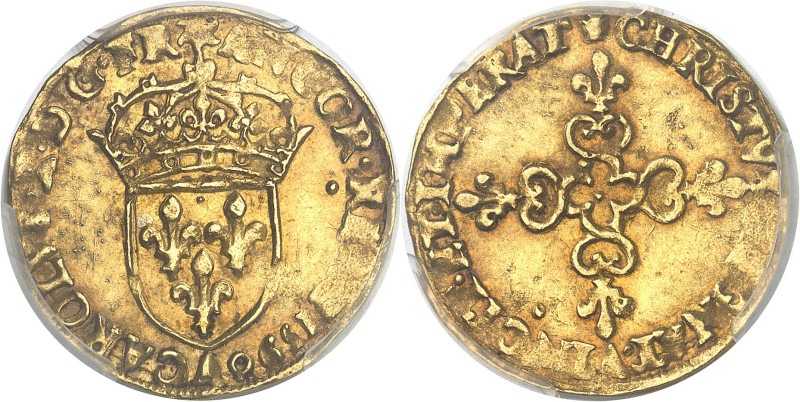 FRANCE / CAPÉTIENS - FRANCE / ROYAL
Charles X (1589-1594). Écu d’or au soleil 1e...