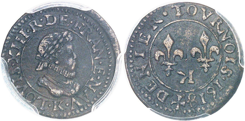 FRANCE / CAPÉTIENS - FRANCE / ROYAL
Louis XIII (1610-1643). Denier tournois, 1er...