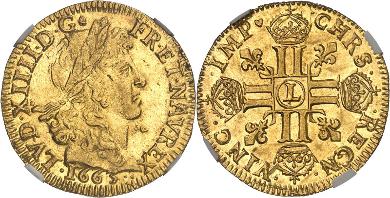 FRANCE / CAPÉTIENS - FRANCE / ROYAL
Louis XIV (1643-1715). Louis d’or juvénile l...