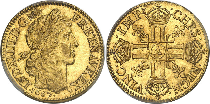 FRANCE / CAPÉTIENS - FRANCE / ROYAL
Louis XIV (1643-1715). Louis d’or juvénile l...