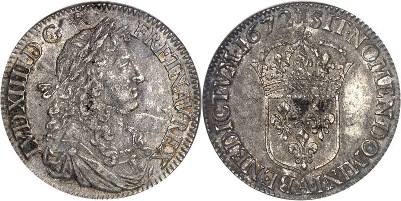 FRANCE / CAPÉTIENS - FRANCE / ROYAL
Louis XIV (1643-1715). Demi-écu au buste juv...