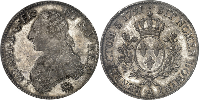 FRANCE / CAPÉTIENS - FRANCE / ROYAL
Louis XVI (1774-1792). Écu aux rameaux d’oli...