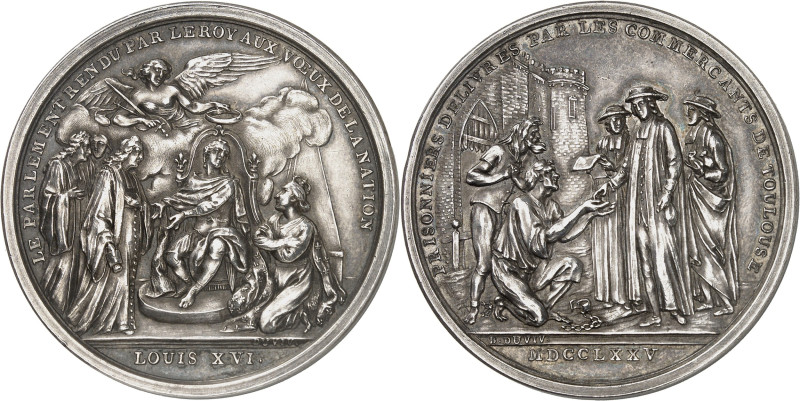 FRANCE / CAPÉTIENS - FRANCE / ROYAL
Louis XVI (1774-1792). Médaille, le Parlemen...